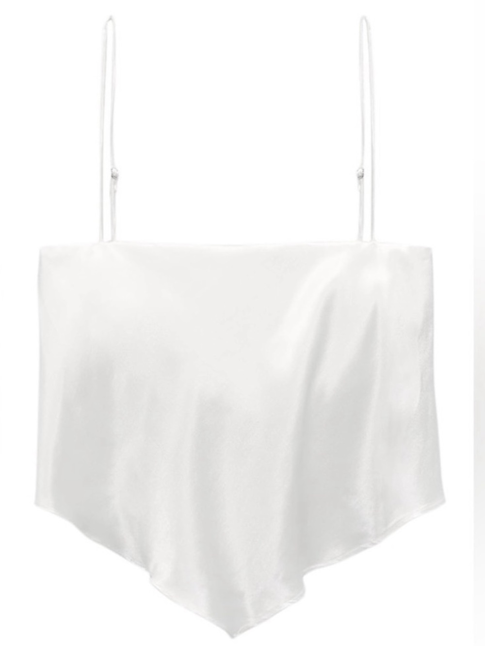 Zara White Satin Effect Crop Top